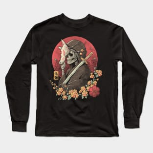 Oriental Death - Skull Sword Flowers Gift Long Sleeve T-Shirt